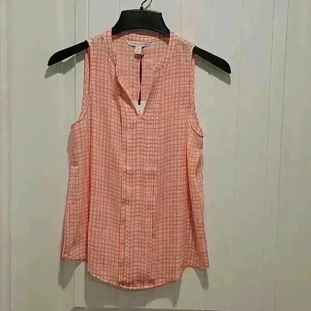 41 Hawthorn Pink White Sleeveless Top Size XS Petite